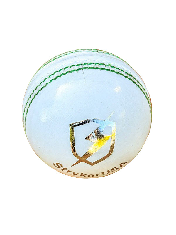 6pcs StrykerUSA Premium Quality Leather Cricket Ball White Color Green Seam 156g