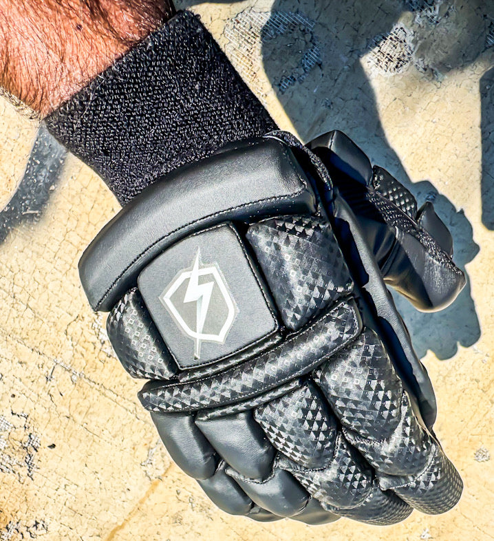 StrykerUSA Black Premium Quality Lightweight Hard Ball Cricket Batting Gloves