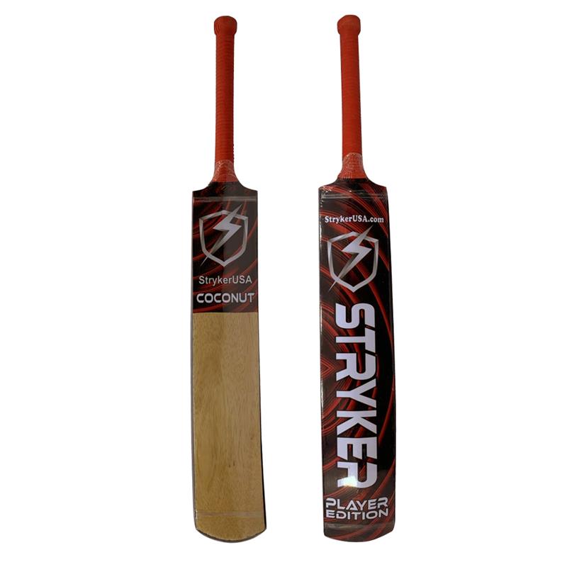 StrykerUSA Player Edition Coconut Wood Cricket Tape Ball Bat - Red