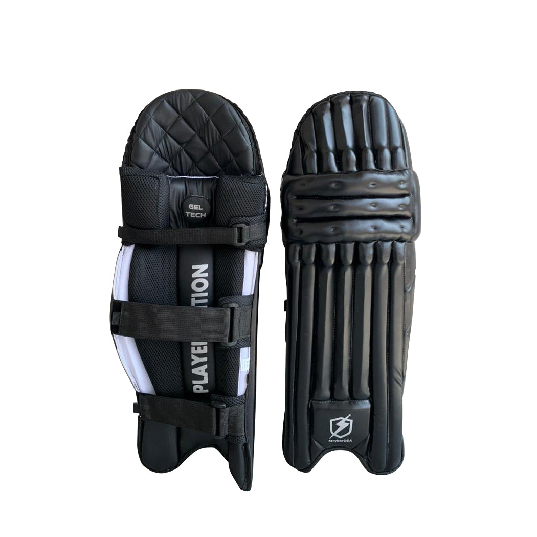 StrykerUSA Black Premium Lightweight Cricket Batting Pads Durable and Comfort Protection