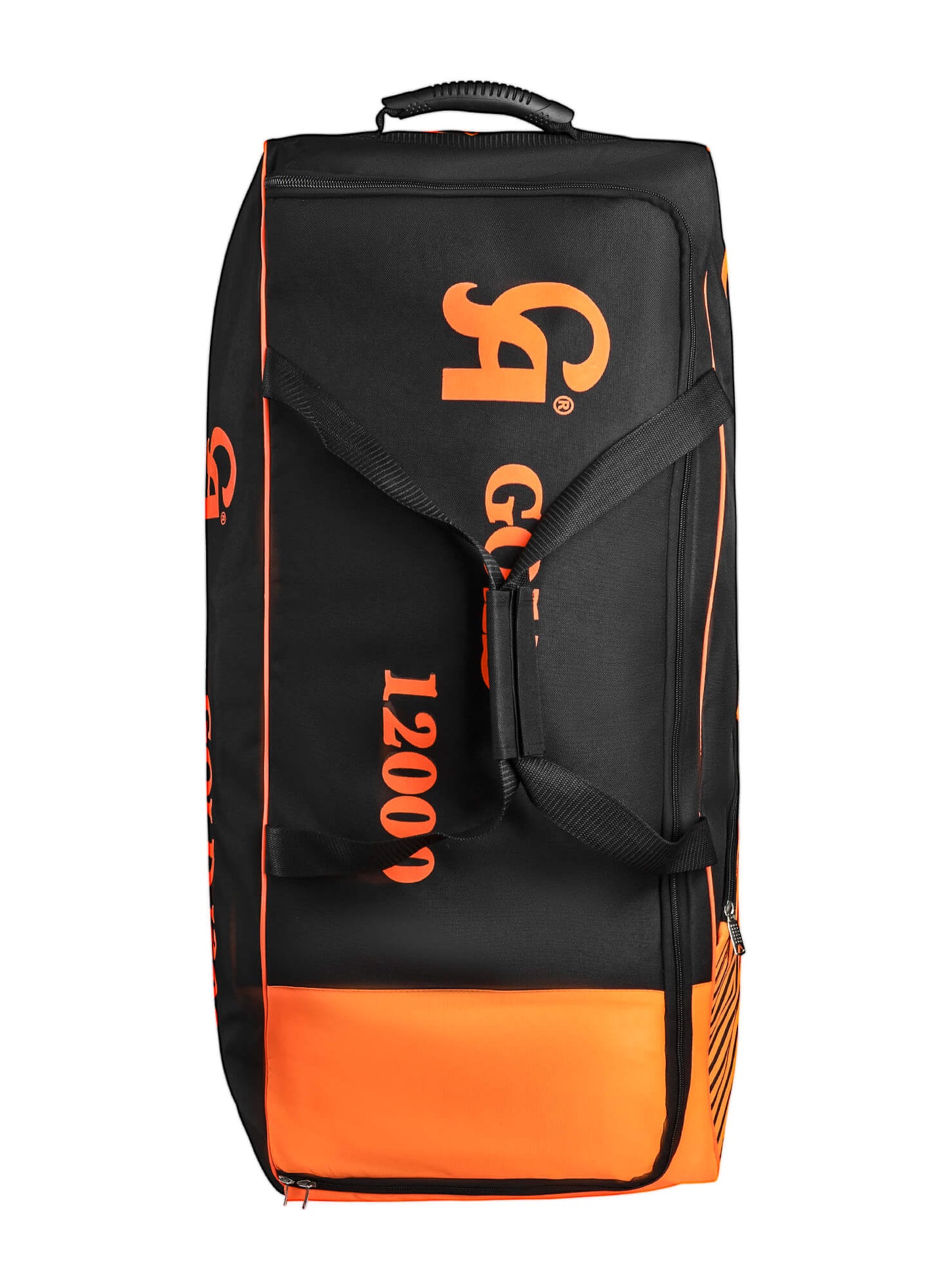 CA-GOLD 12000 Kitbag 600-D Polyester Material With Wheel Color: (Black/Orange)