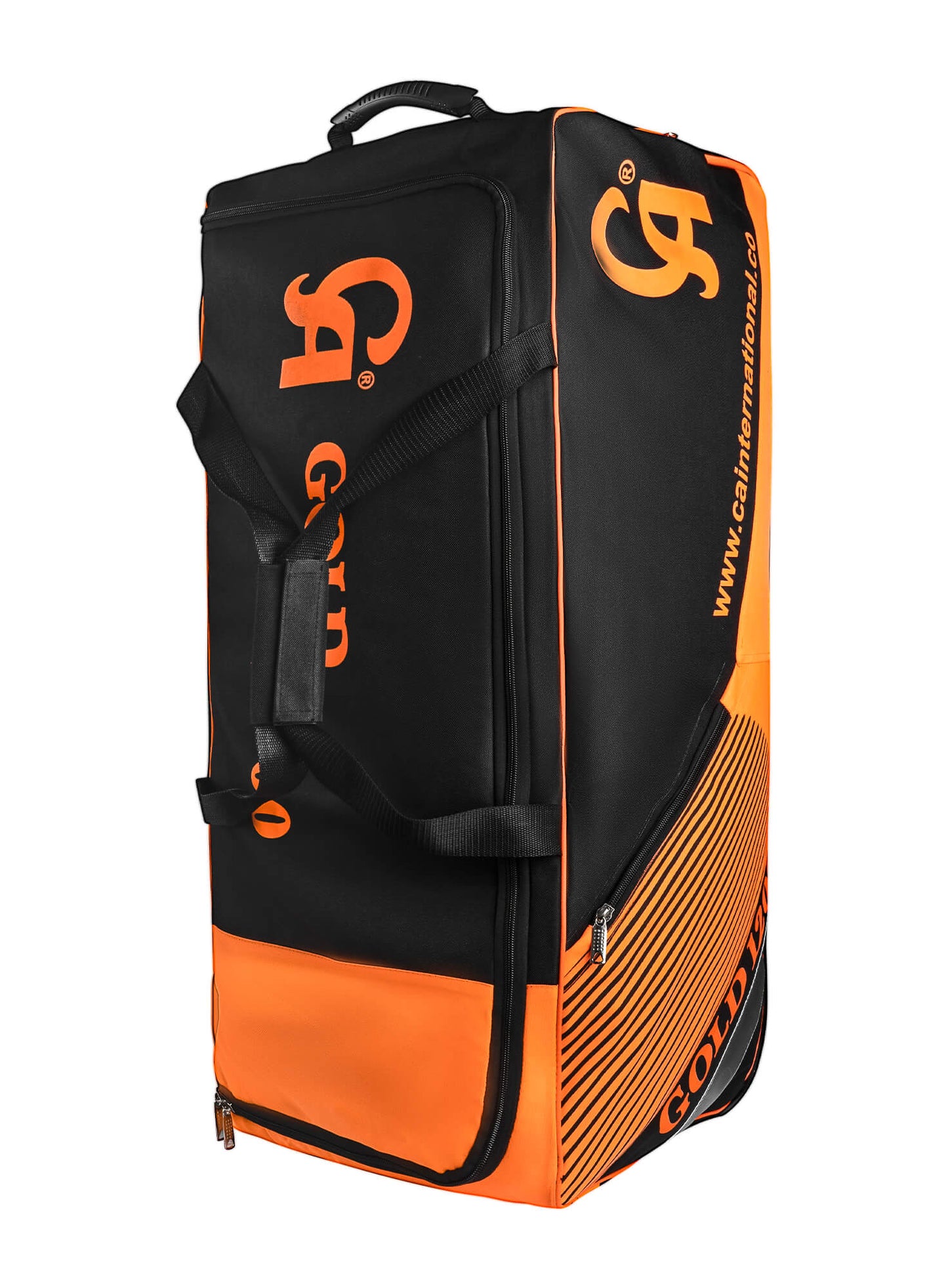 CA-GOLD 12000 Kitbag 600-D Polyester Material With Wheel Color: (Black/Orange)