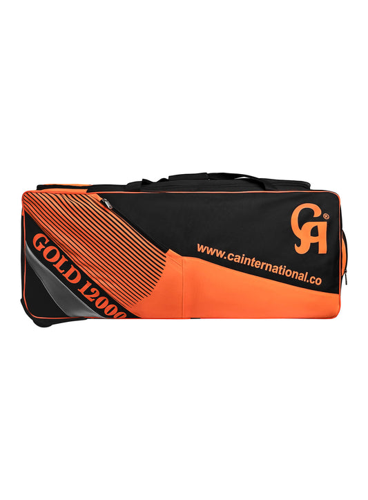 CA-GOLD 12000 Kitbag 600-D Polyester Material With Wheel Color: (Black/Orange)