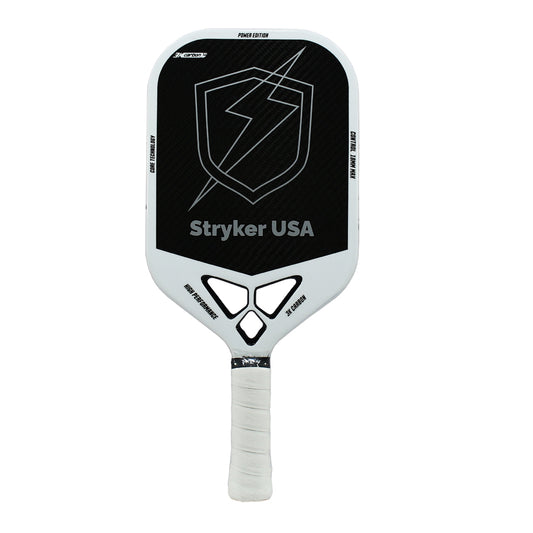 StrykerUSA White Color 3K Carbon Fiber Pickleball Paddle 18mm Racket