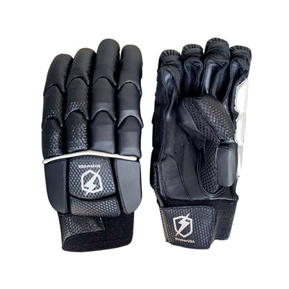 StrykerUSA Black Premium Quality Lightweight Hard Ball Cricket Batting Gloves