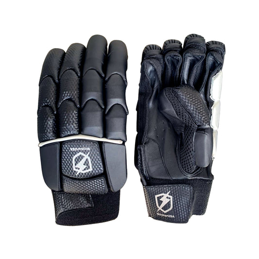 StrykerUSA Black Premium Quality Lightweight Hard Ball Cricket Batting Gloves