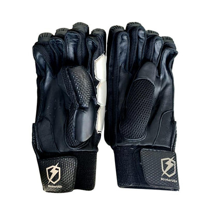StrykerUSA Black Premium Quality Lightweight Hard Ball Cricket Batting Gloves