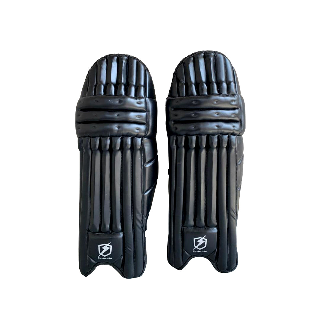StrykerUSA Black Premium Lightweight Cricket Batting Pads Durable and Comfort Protection